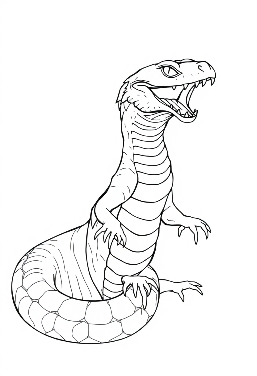 Basilisk coloring page, free printable