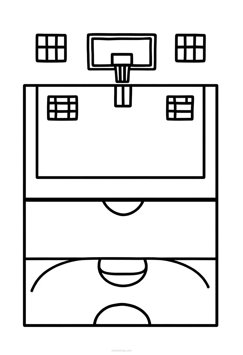 Basketball Court Layout coloring page for kids