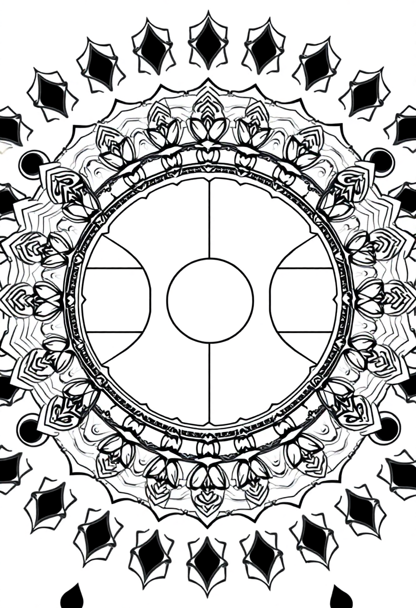 Basketball Court Layout coloring page, free printable