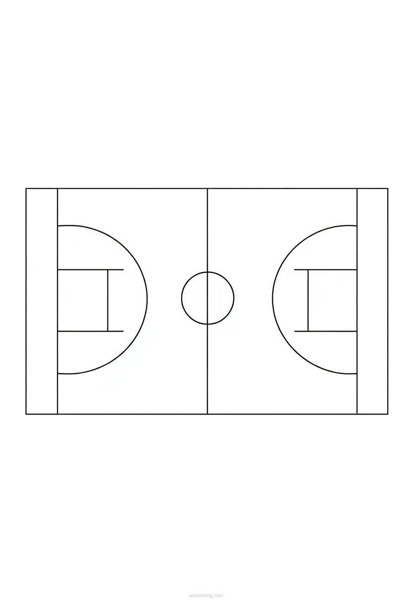 Basketball Court Layout coloring page for kids