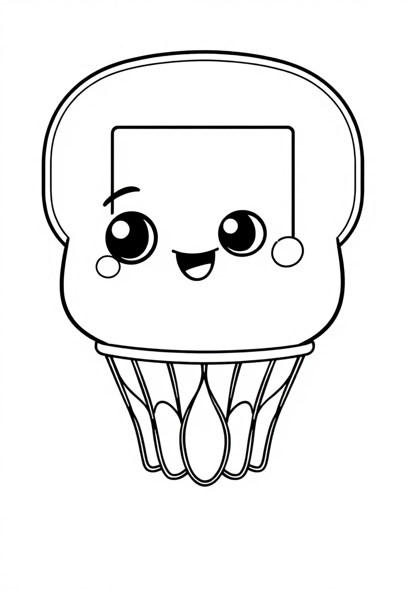 Basketball Hoop and Net coloring page, free printable