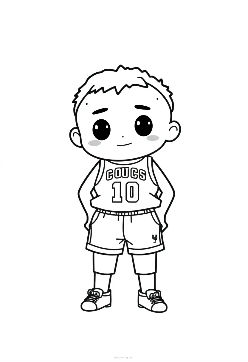 Basketball Jersey and Shorts coloring page for kids