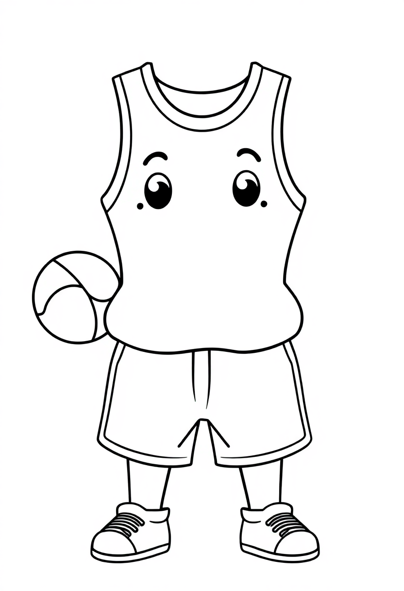Basketball Jersey and Shorts coloring page, free printable