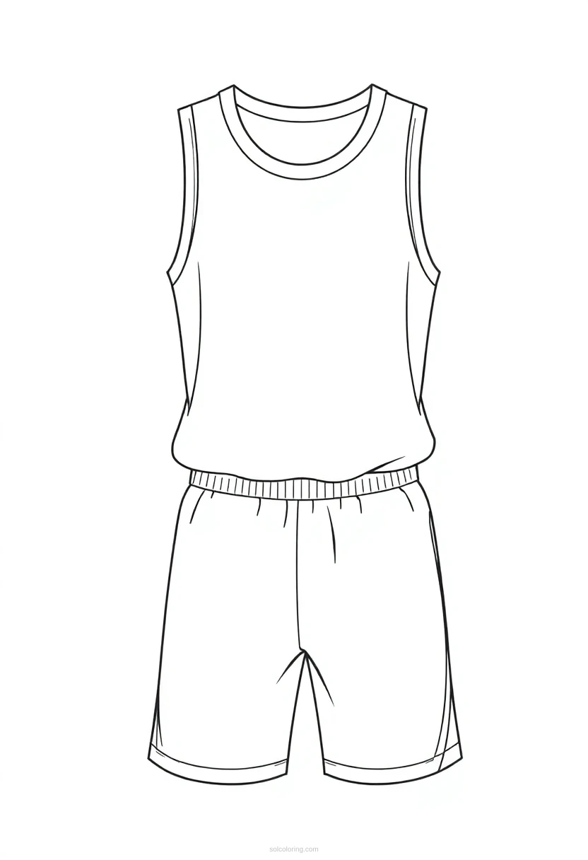 Basketball Jersey and Shorts coloring page for kids