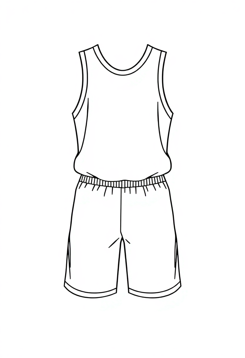 Basketball Jersey and Shorts coloring page, free printable