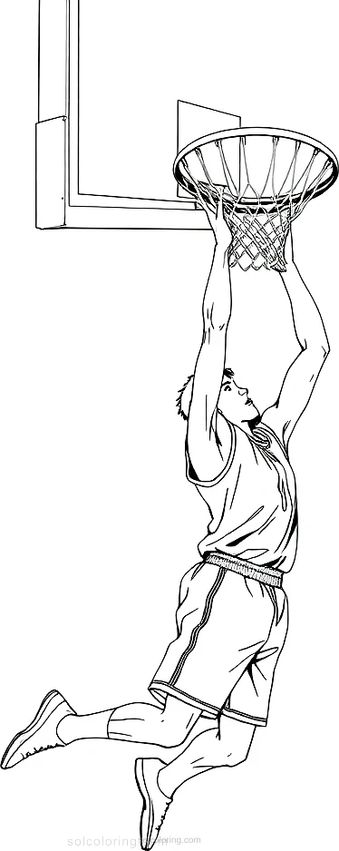 Basketball Player Dunking coloring page for kids