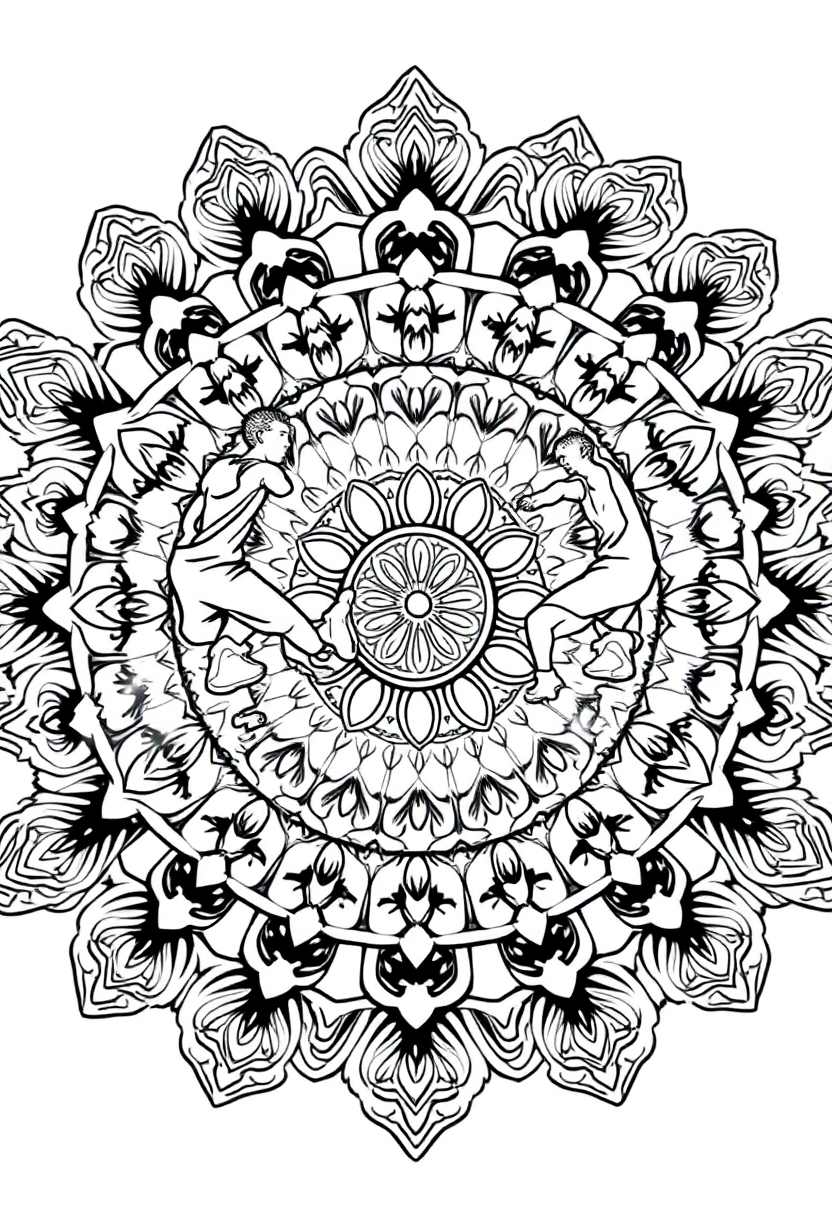 Basketball Players in Action coloring page, free printable
