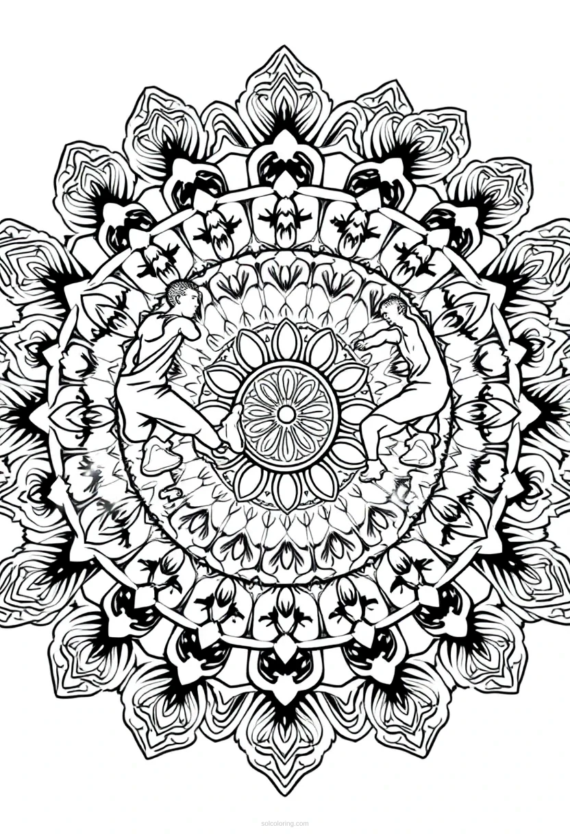 Basketball Players in Action coloring page for kids