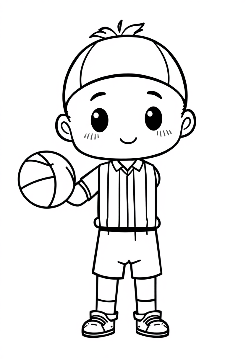 Basketball Referee Officiating coloring page, free printable