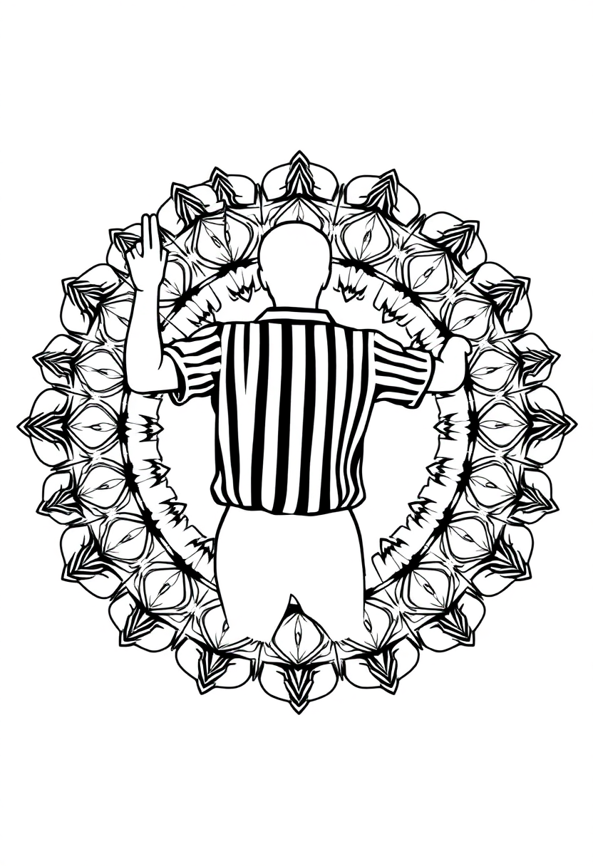 Basketball Referee Officiating coloring page, free printable
