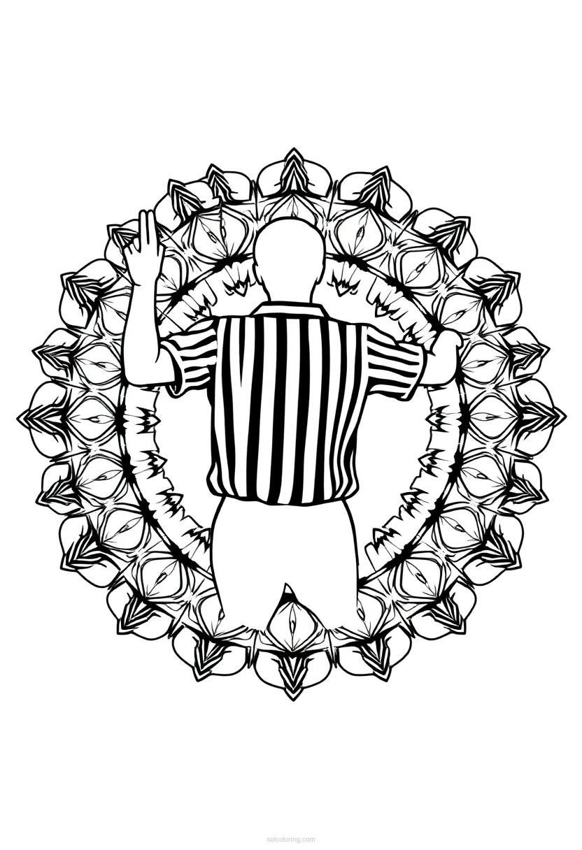 Basketball Referee Officiating coloring page for kids