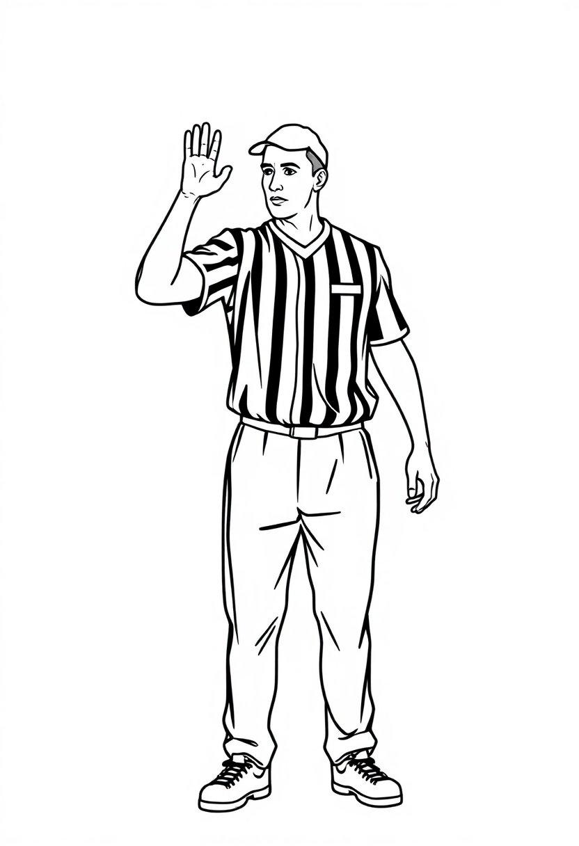 Basketball Referee Officiating coloring pages