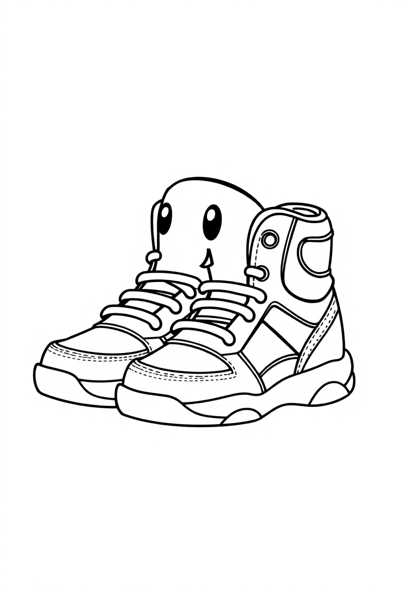 Basketball Sneakers coloring page, free printable