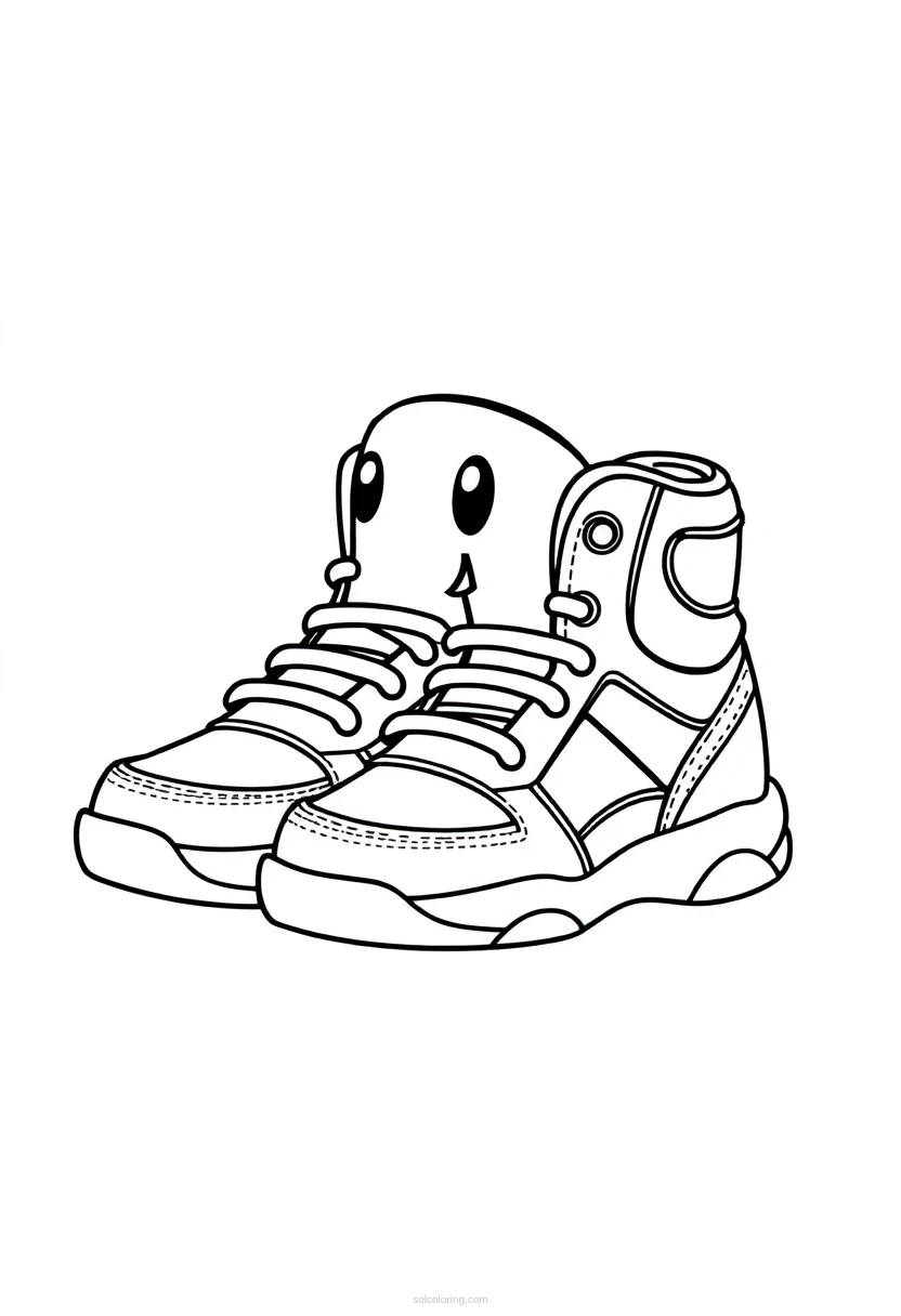 Basketball Sneakers coloring page for kids