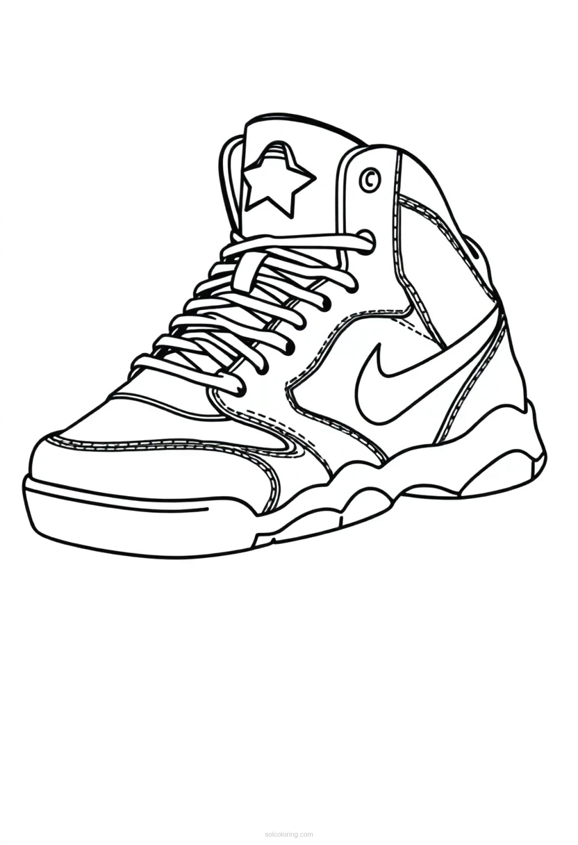 Basketball Sneakers coloring page for kids