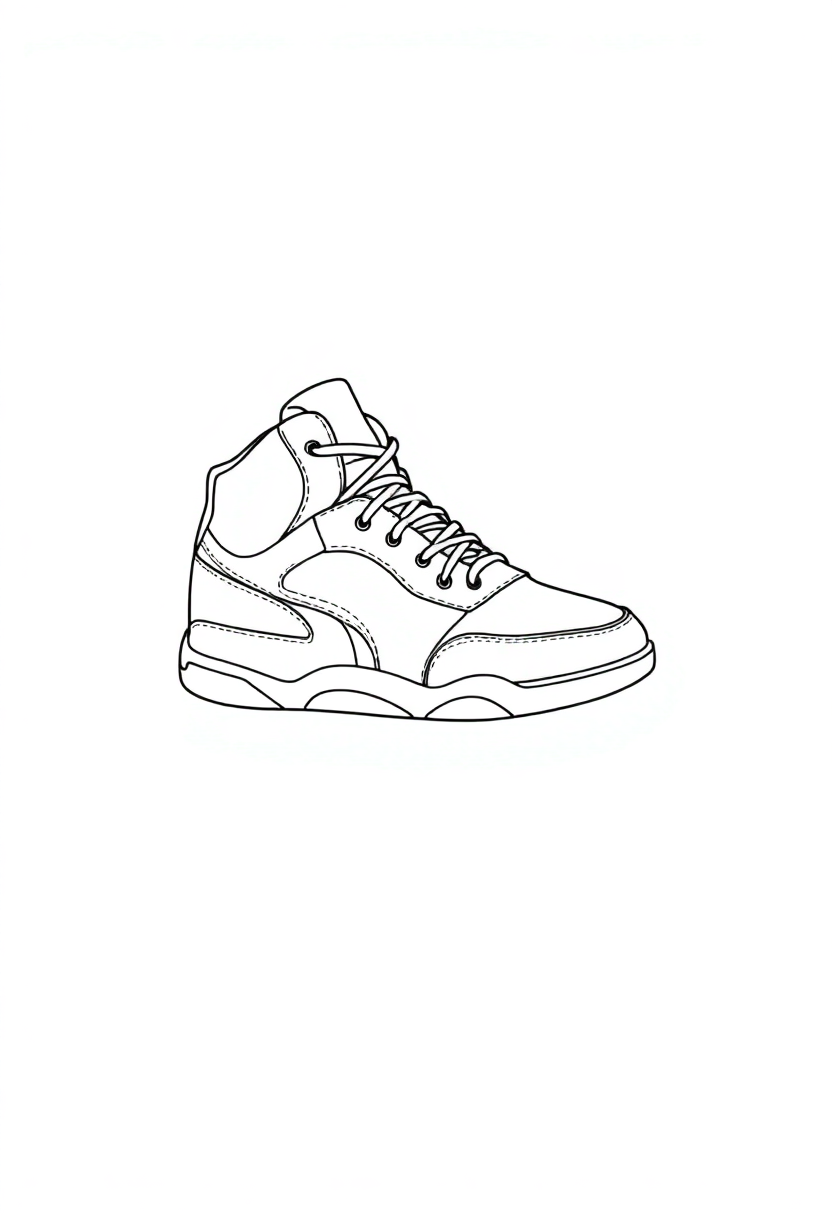 Basketball Sneakers coloring page, free printable
