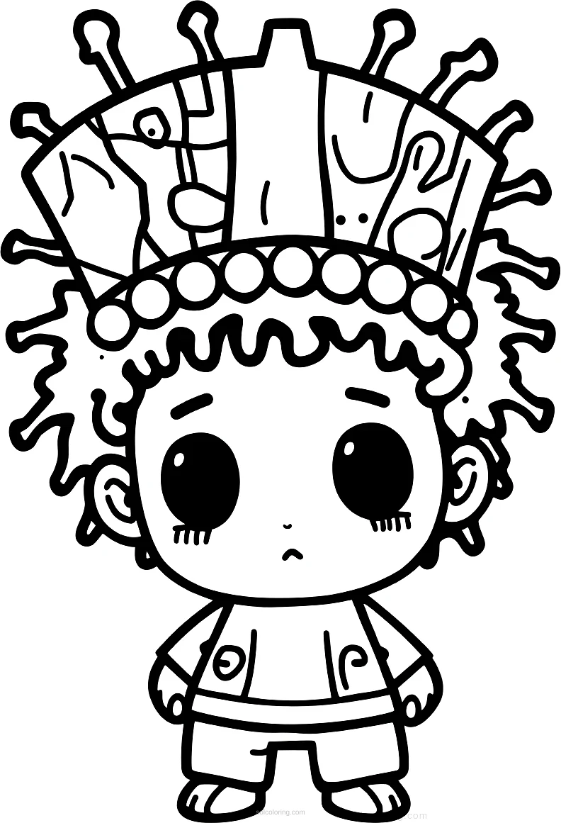 Basquiat Street Art Crown coloring page for kids