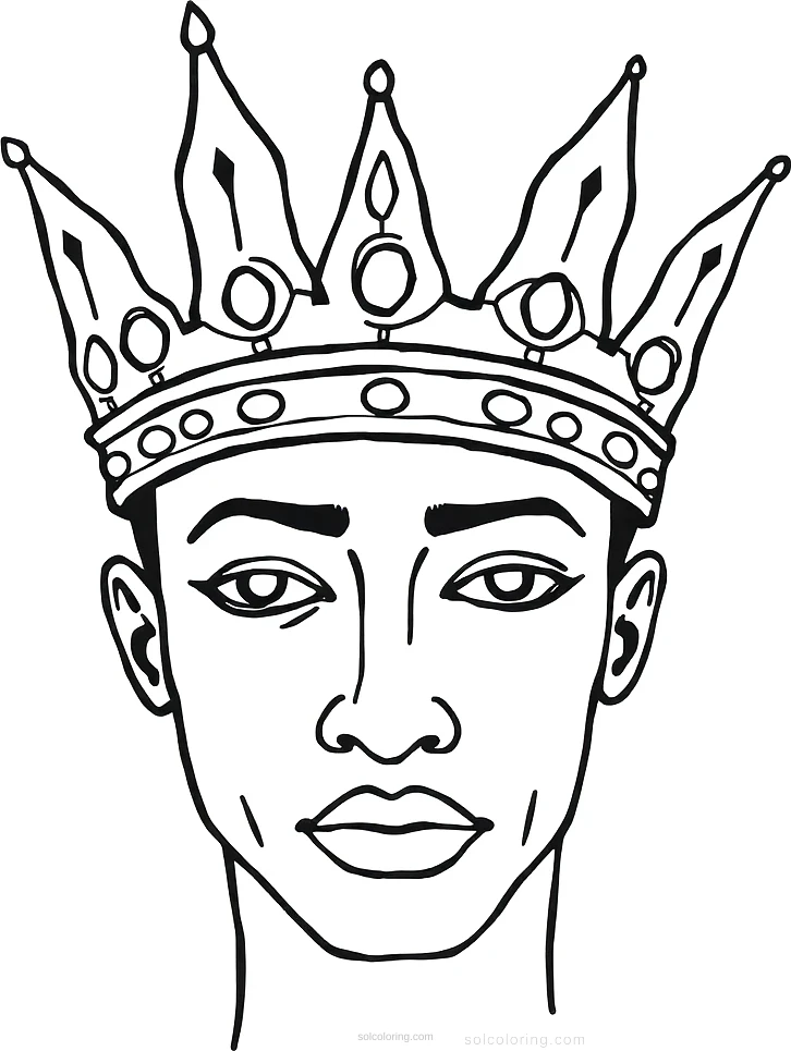 Basquiat Street Art Crown coloring page for kids
