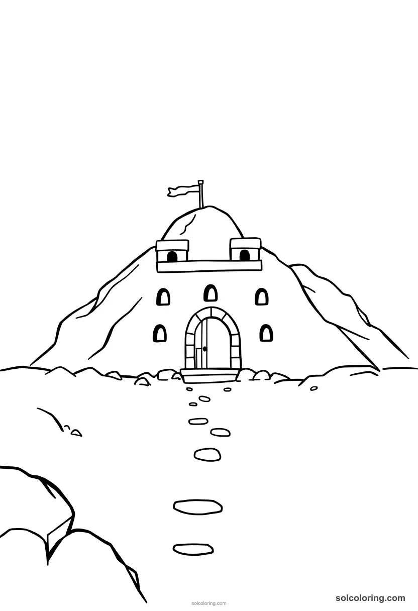 Cute Cartoon Battle of Thermopylae Mountain Pass cute cartoon coloring page for kids