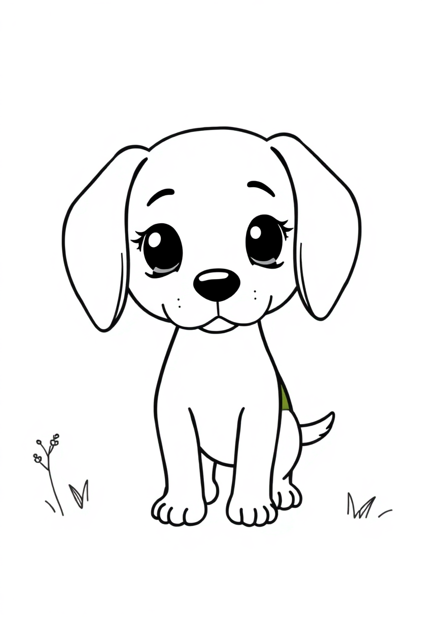 Beagle Sniffing Trail coloring page, free printable