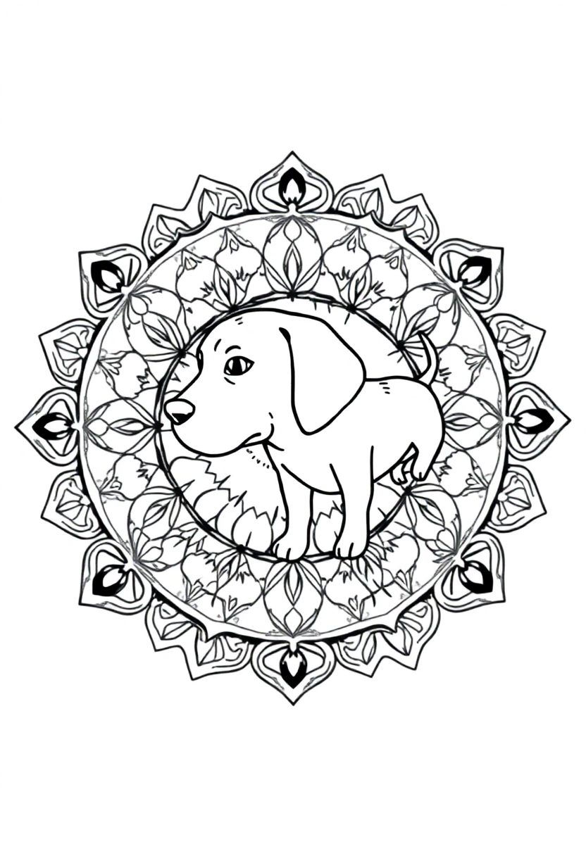 Beagle Sniffing Trail coloring page, free printable