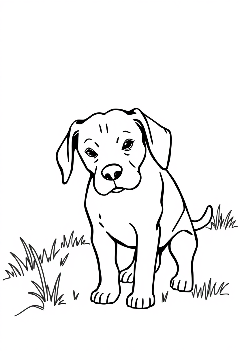 Beagle Sniffing Trail coloring pages
