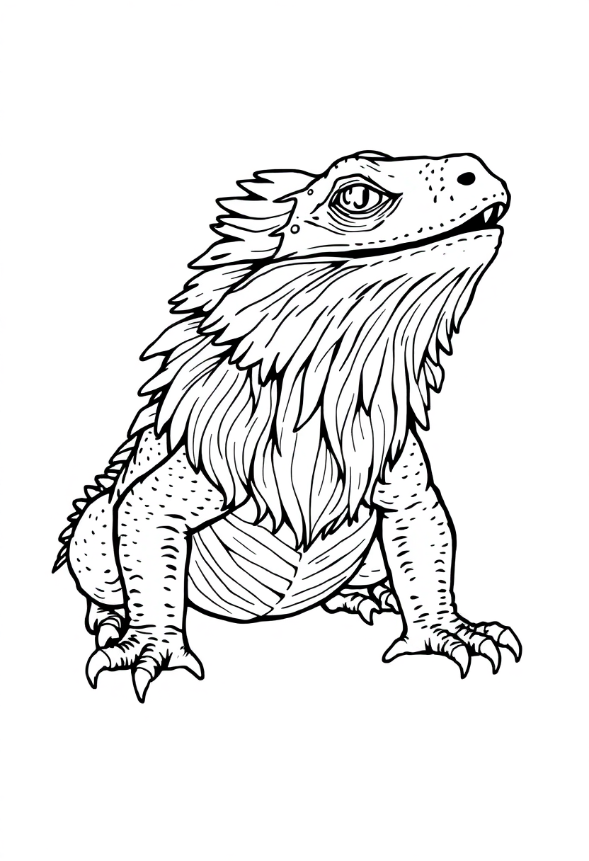 Bearded Dragon coloring page, free printable