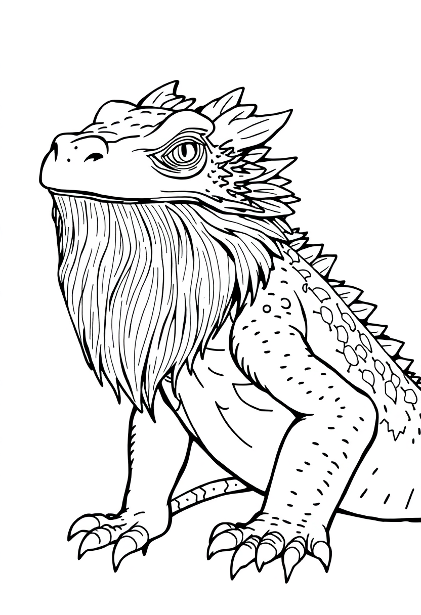 Bearded Dragon coloring page, free printable