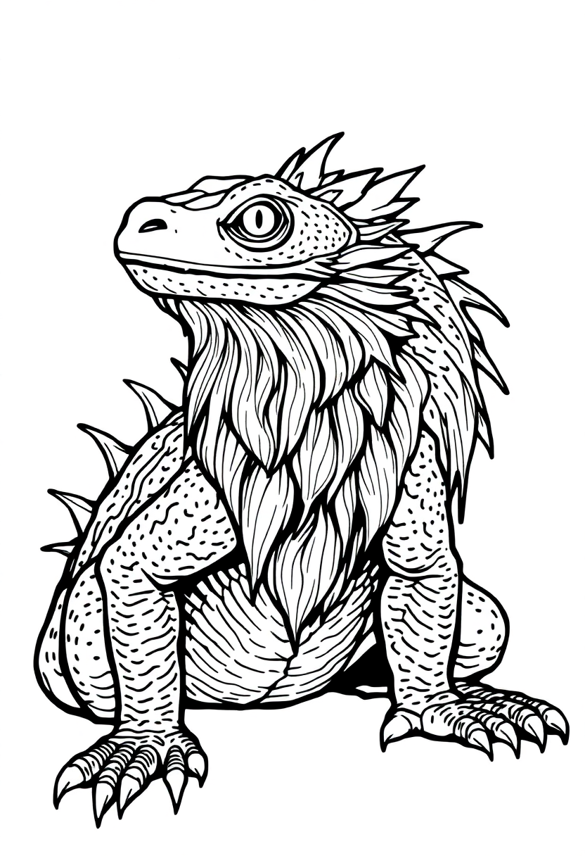 Bearded Dragon coloring page, free printable
