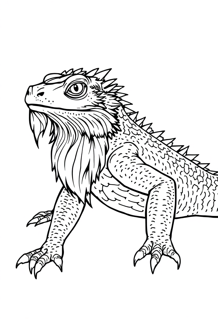 Bearded Dragon coloring page, free printable