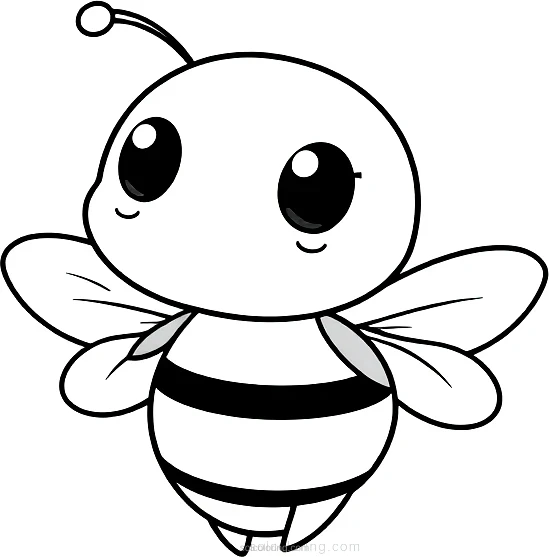 Bee coloring page for kids