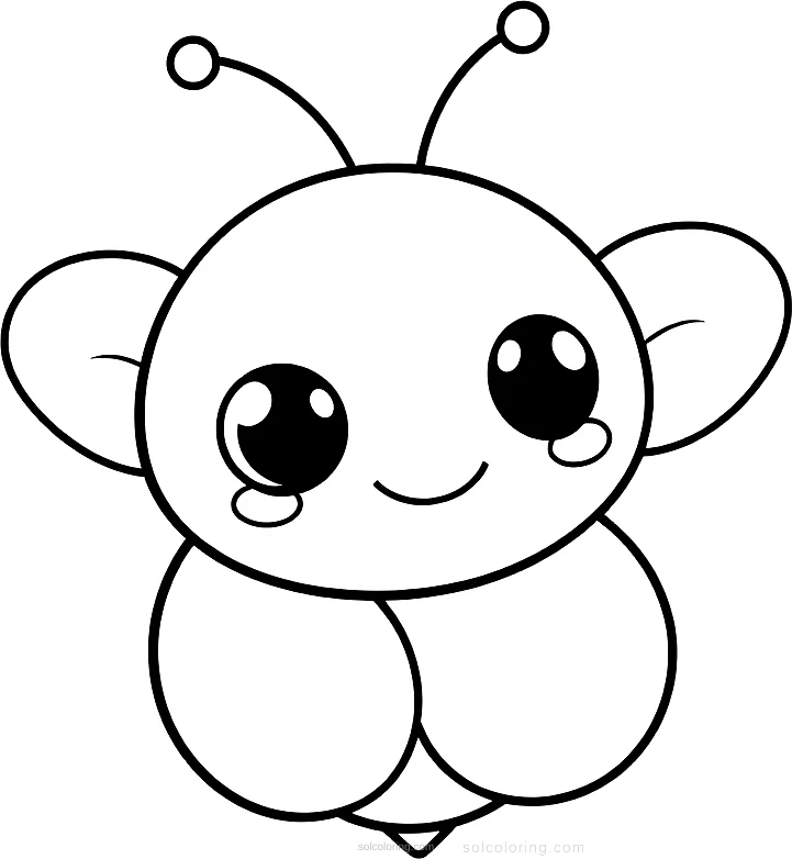Bee coloring page for kids