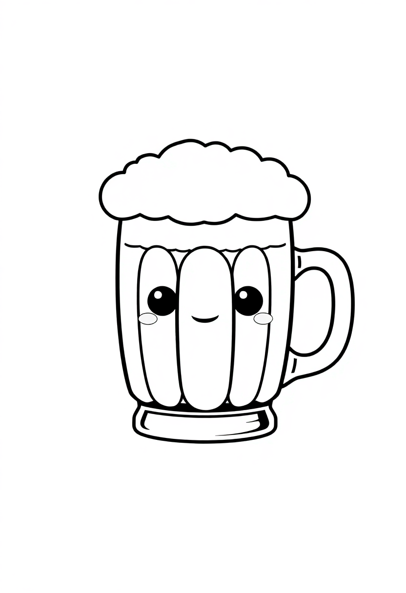 Beer Mug with Foam coloring page, free printable
