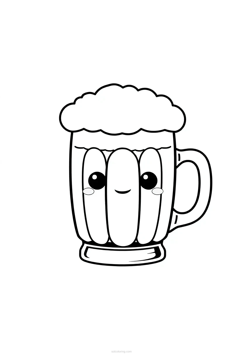 Beer Mug With Foam coloring page for kids