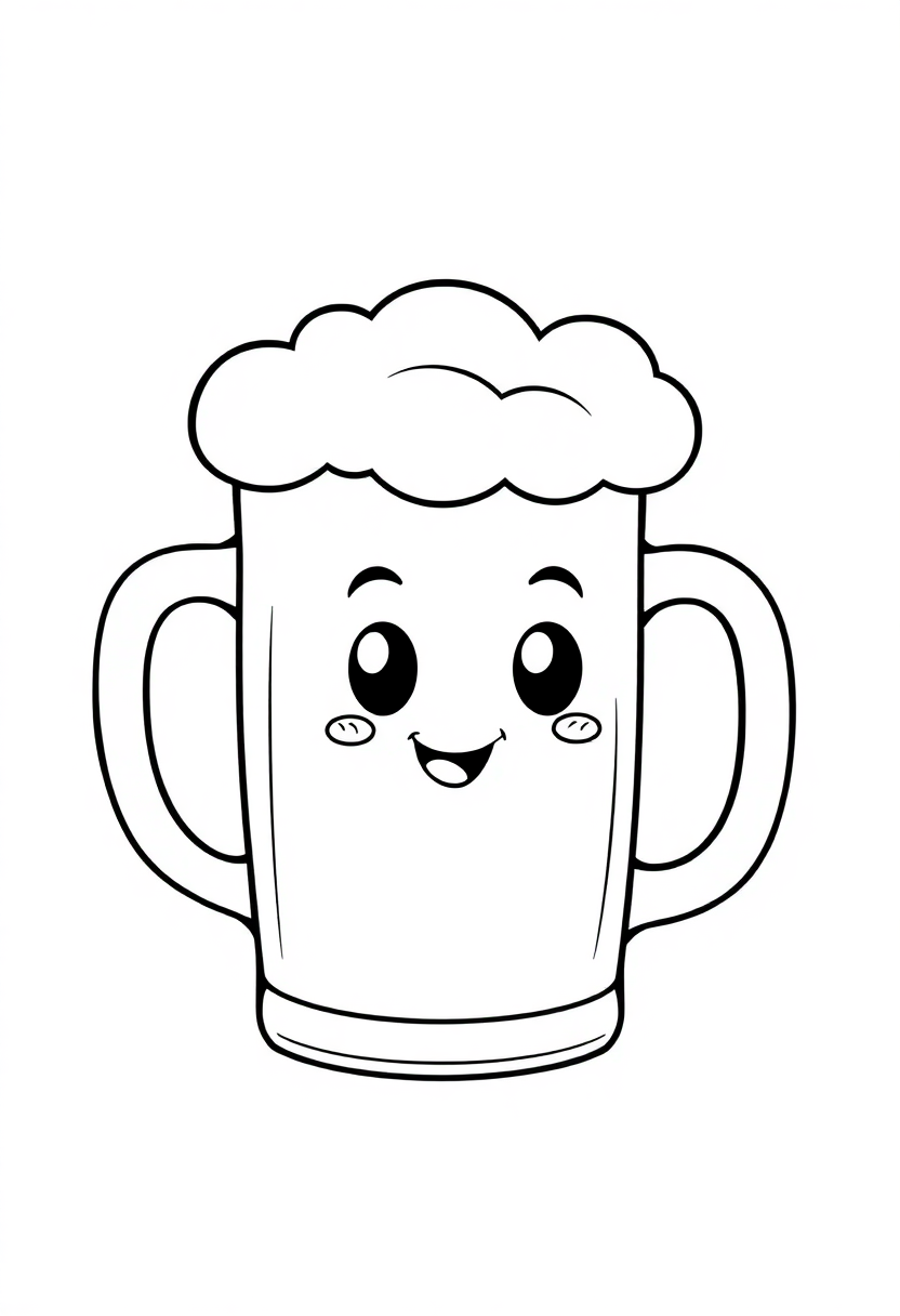 Beer Mug with Foam coloring page, free printable