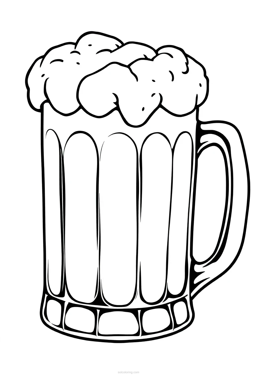 Beer Mug With Foam coloring page for kids