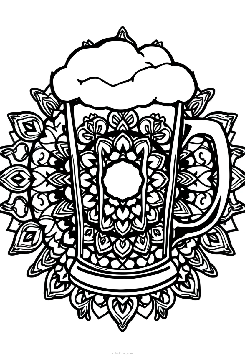 Beer Mug With Foam coloring page for kids