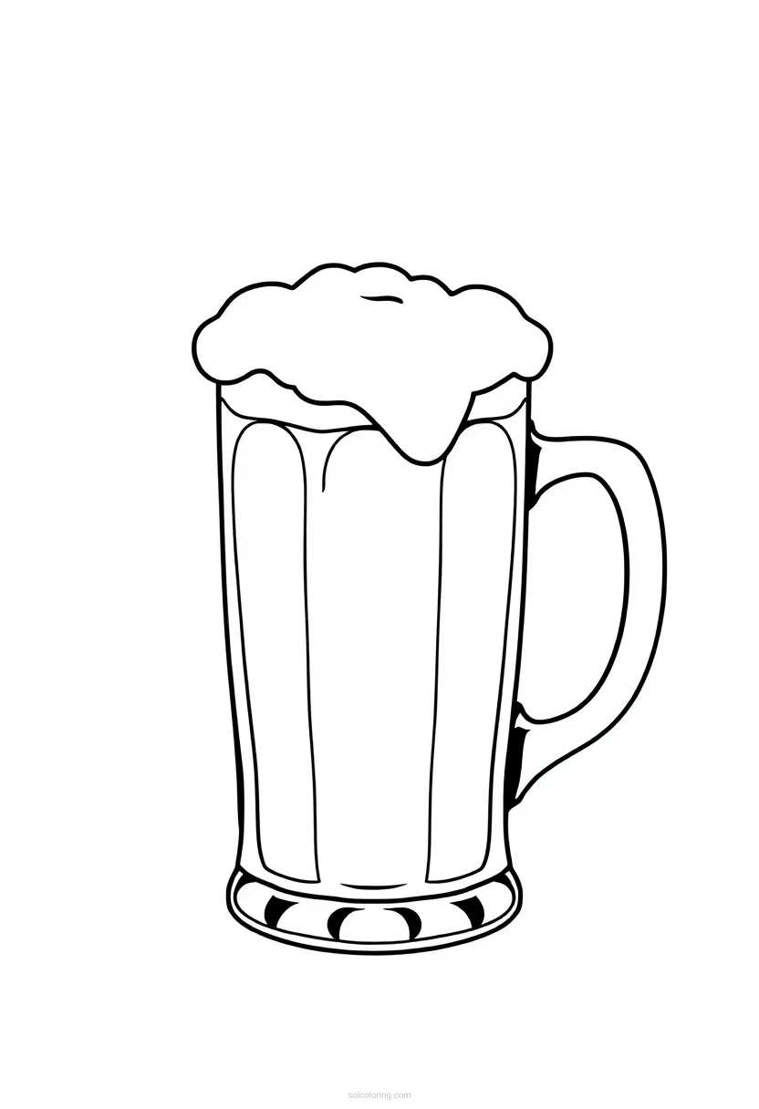 Beer Mug With Foam coloring page for kids