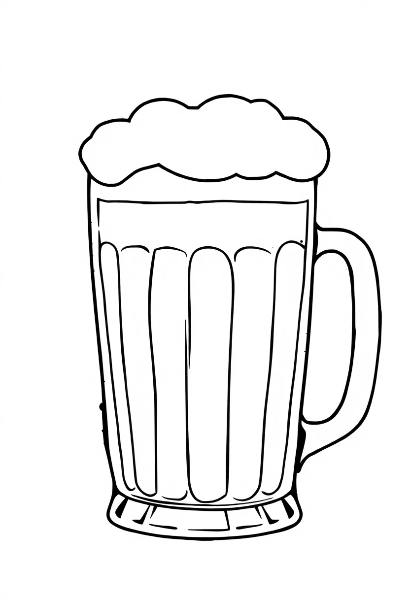 Beer Mug with Foam coloring page, free printable