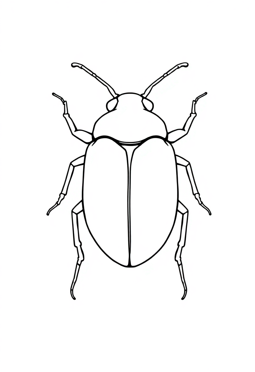Beetle coloring page, free printable