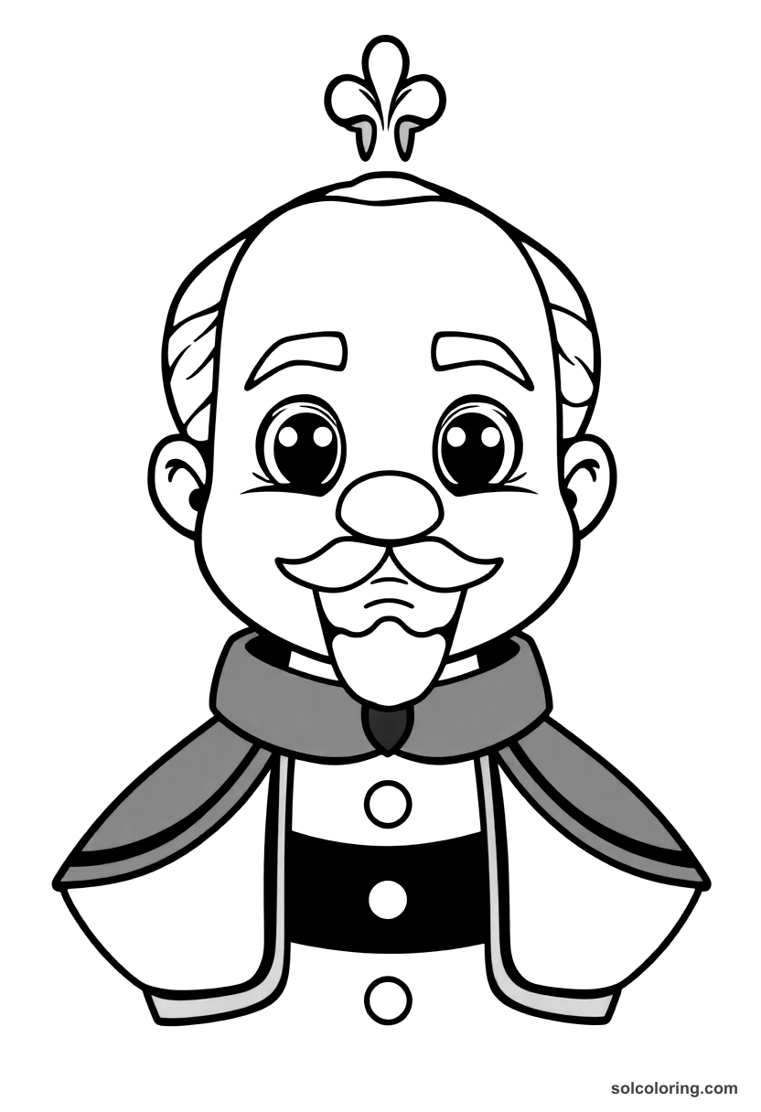 Cute Cartoon Benito Juarez of Mexico coloring page, free printable cute cartoon style