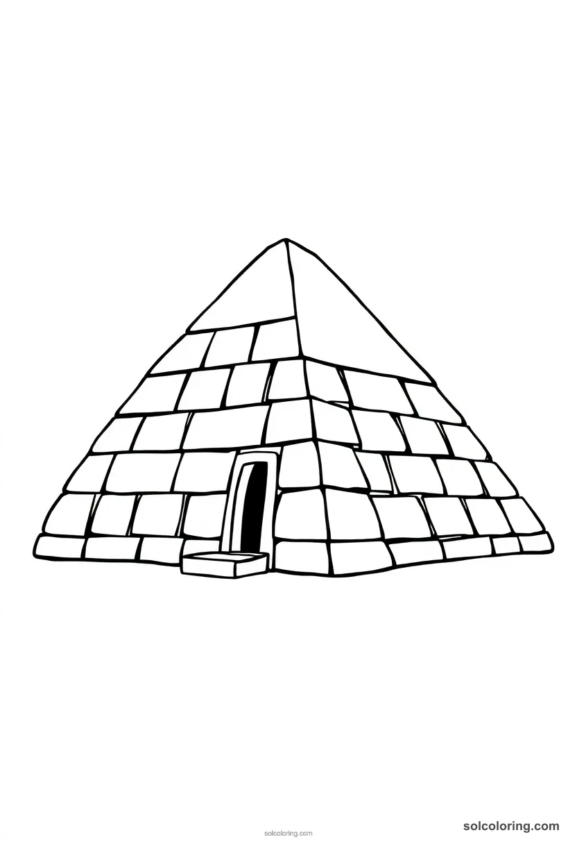 Cute Cartoon Bent Pyramid of Sneferu cute cartoon coloring page for kids