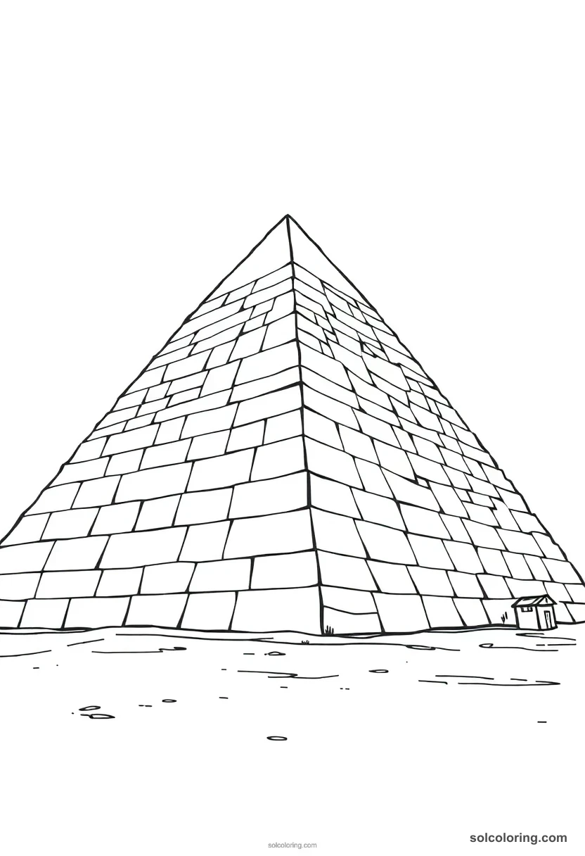 Bent Pyramid of Sneferu detailed coloring page for kids