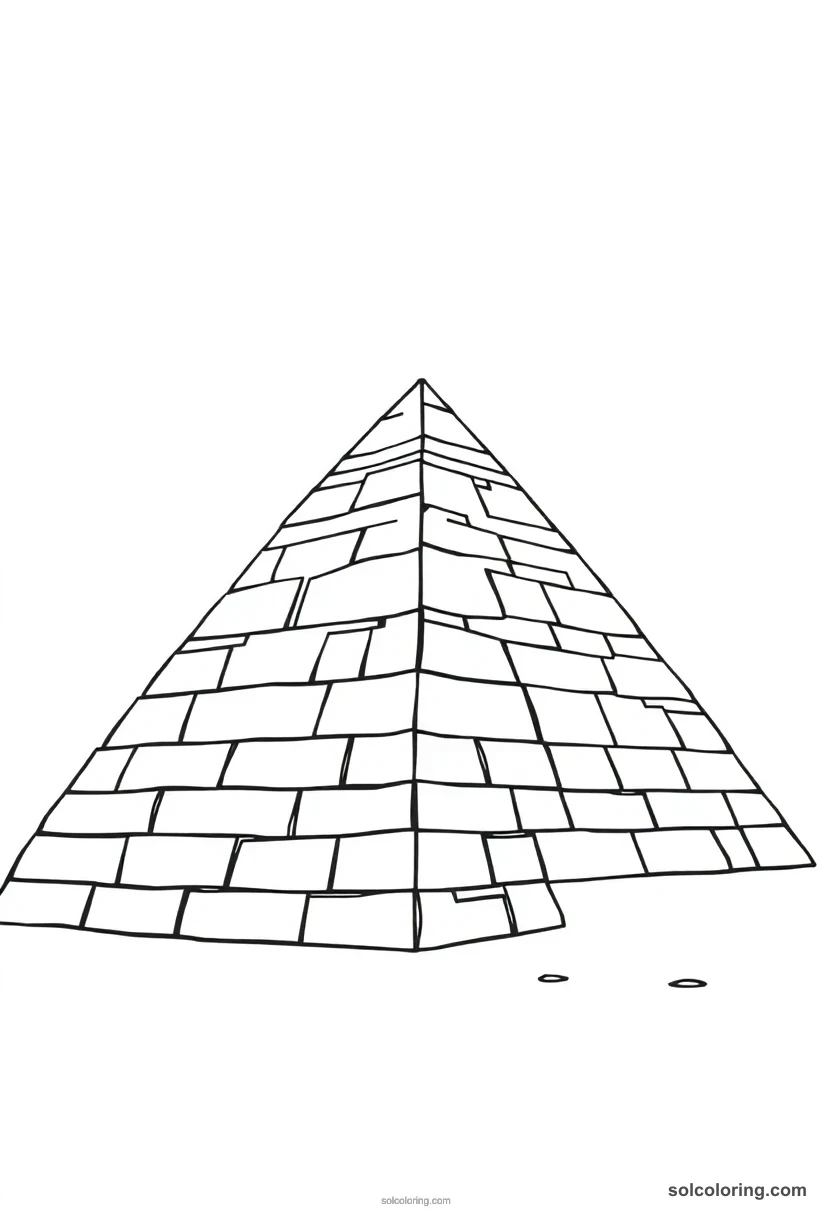 Simple Bent Pyramid of Sneferu simple coloring page for kids