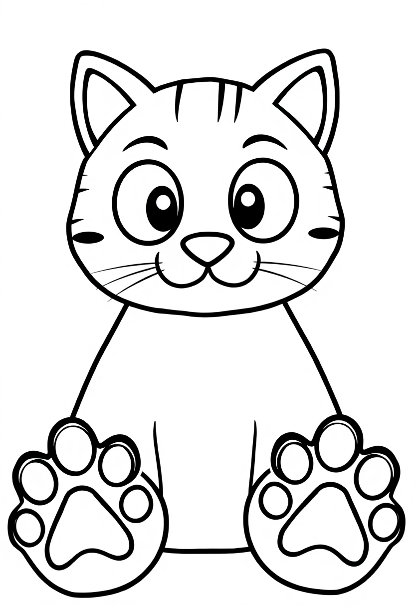 Big Cat Paw Prints coloring page, free printable