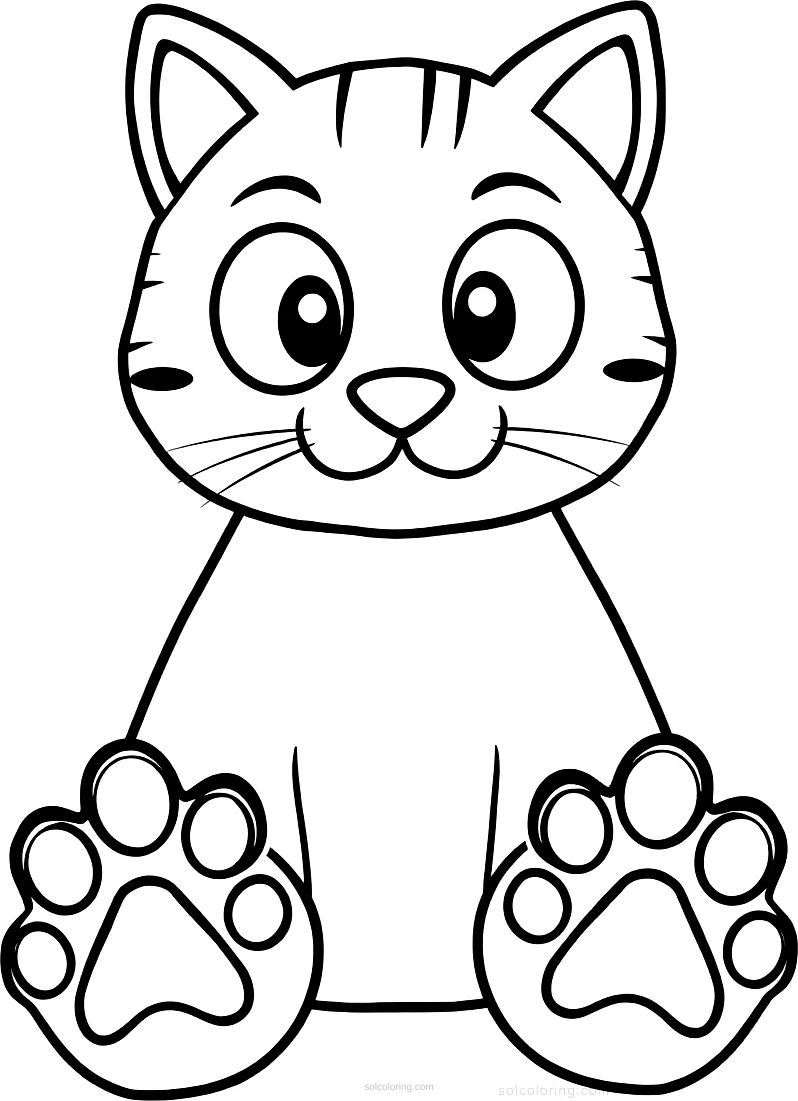 Big Cat Paw Prints coloring page for kids