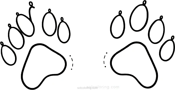 Big Cat Paw Prints coloring page for kids