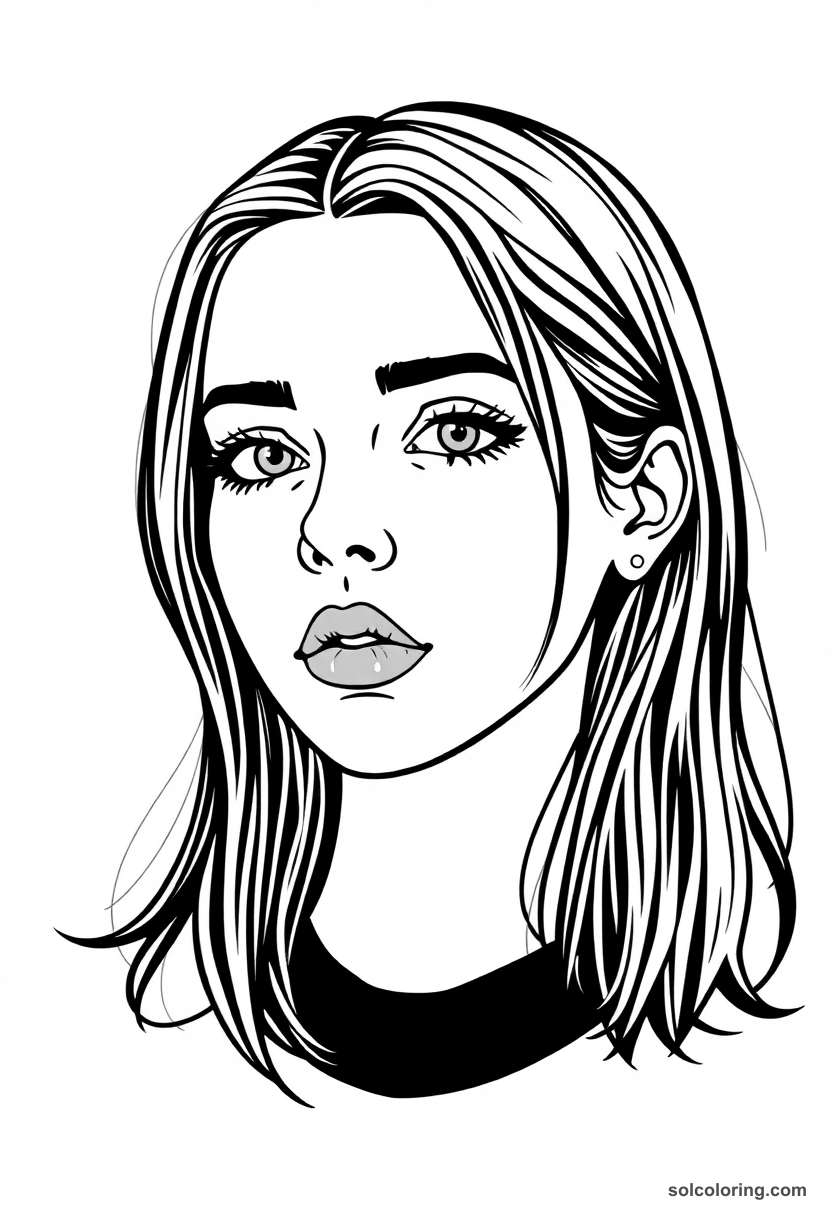 Illustrated Portrait Billie Eilish