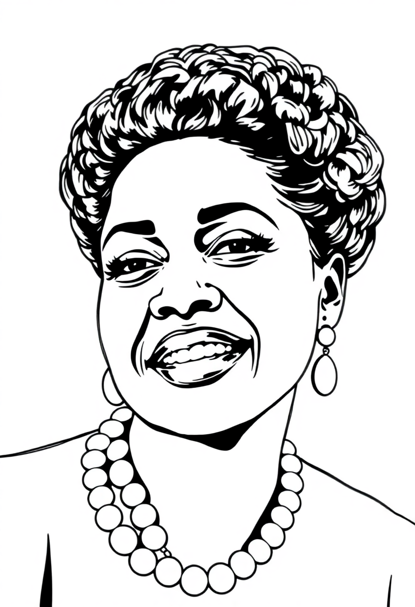 Billie Holiday Portrait coloring page, free printable