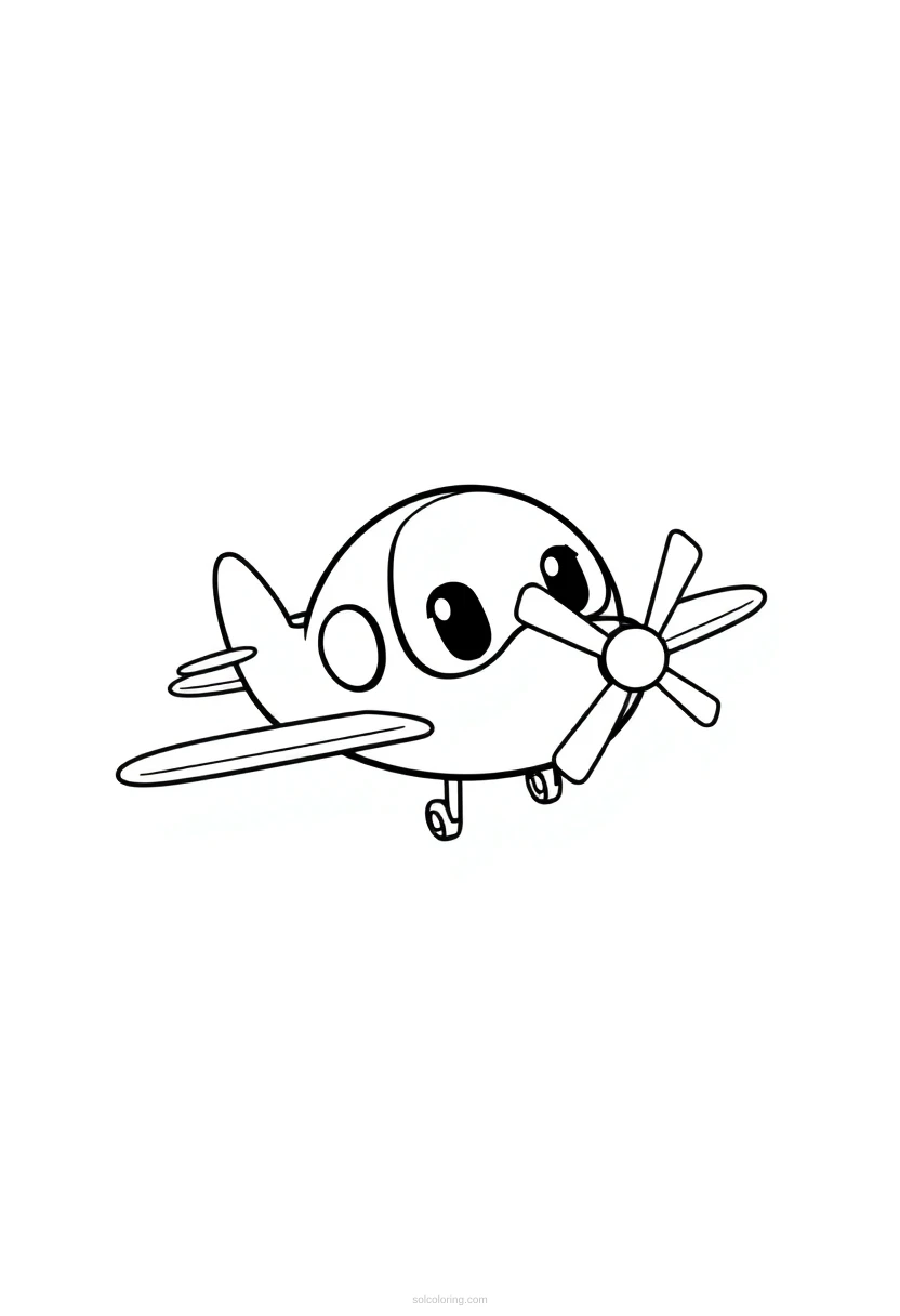 Biplane coloring page for kids